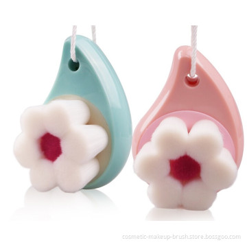 Soft synthetic hair flower design face pore clean brush